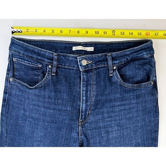 Levis Size 33X32 Womens 725 High Rise Bootcut Blue Denim 5 Pocket Logo Tag Jeans - Picture 2 of 14
